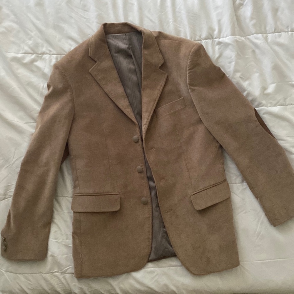 Tan Blazer with Brown Elbow Patches